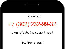 Информация о номере телефона +7 (302) 232-99-32: регион, оператор