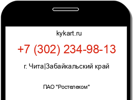 Информация о номере телефона +7 (302) 234-98-13: регион, оператор