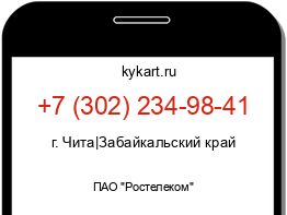 Информация о номере телефона +7 (302) 234-98-41: регион, оператор