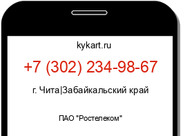 Информация о номере телефона +7 (302) 234-98-67: регион, оператор