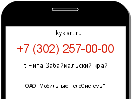 Информация о номере телефона +7 (302) 257-00-00: регион, оператор