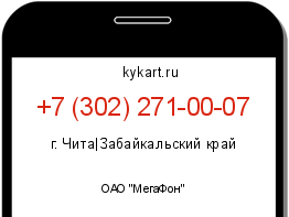 Информация о номере телефона +7 (302) 271-00-07: регион, оператор