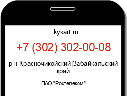 Информация о номере телефона +7 (302) 302-00-08: регион, оператор