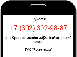 Информация о номере телефона +7 (302) 302-98-87: регион, оператор