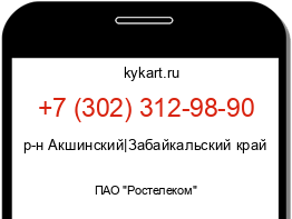 Информация о номере телефона +7 (302) 312-98-90: регион, оператор