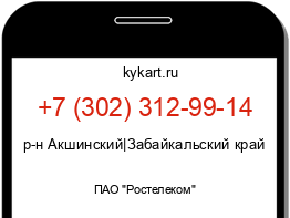 Информация о номере телефона +7 (302) 312-99-14: регион, оператор