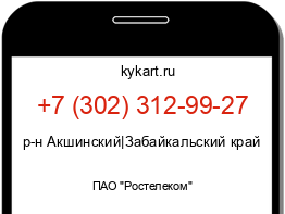 Информация о номере телефона +7 (302) 312-99-27: регион, оператор