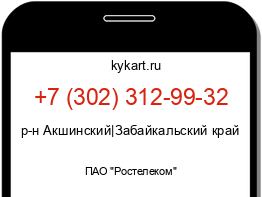 Информация о номере телефона +7 (302) 312-99-32: регион, оператор