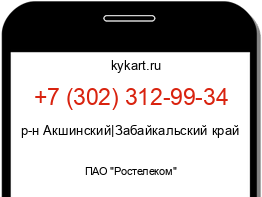 Информация о номере телефона +7 (302) 312-99-34: регион, оператор