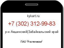 Информация о номере телефона +7 (302) 312-99-83: регион, оператор