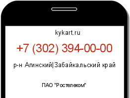 Информация о номере телефона +7 (302) 394-00-00: регион, оператор