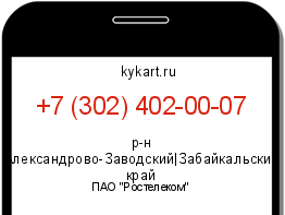 Информация о номере телефона +7 (302) 402-00-07: регион, оператор