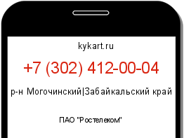 Информация о номере телефона +7 (302) 412-00-04: регион, оператор