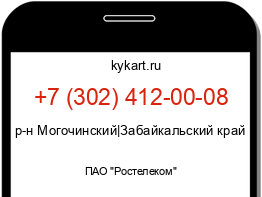 Информация о номере телефона +7 (302) 412-00-08: регион, оператор