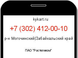 Информация о номере телефона +7 (302) 412-00-10: регион, оператор