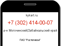 Информация о номере телефона +7 (302) 414-00-07: регион, оператор