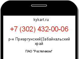 Информация о номере телефона +7 (302) 432-00-06: регион, оператор