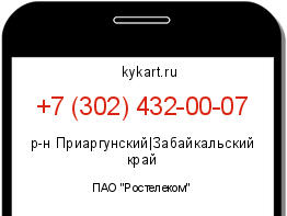 Информация о номере телефона +7 (302) 432-00-07: регион, оператор