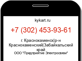 Информация о номере телефона +7 (302) 453-93-61: регион, оператор