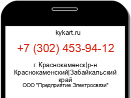 Информация о номере телефона +7 (302) 453-94-12: регион, оператор