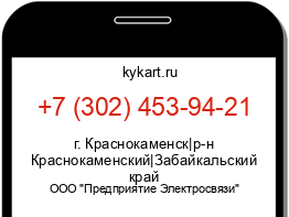 Информация о номере телефона +7 (302) 453-94-21: регион, оператор