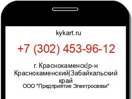 Информация о номере телефона +7 (302) 453-96-12: регион, оператор