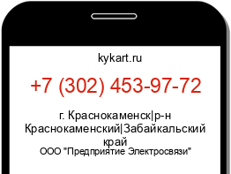 Информация о номере телефона +7 (302) 453-97-72: регион, оператор