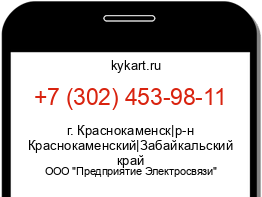 Информация о номере телефона +7 (302) 453-98-11: регион, оператор