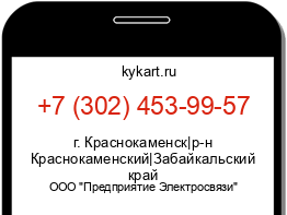 Информация о номере телефона +7 (302) 453-99-57: регион, оператор