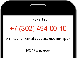 Информация о номере телефона +7 (302) 494-00-10: регион, оператор
