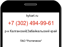 Информация о номере телефона +7 (302) 494-99-61: регион, оператор