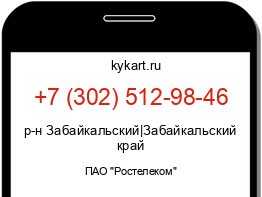 Информация о номере телефона +7 (302) 512-98-46: регион, оператор