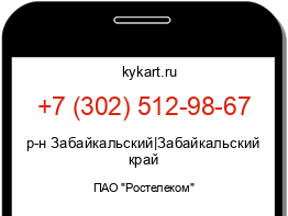 Информация о номере телефона +7 (302) 512-98-67: регион, оператор