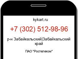 Информация о номере телефона +7 (302) 512-98-96: регион, оператор