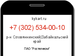 Информация о номере телефона +7 (302) 534-00-10: регион, оператор