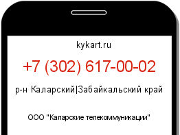 Информация о номере телефона +7 (302) 617-00-02: регион, оператор