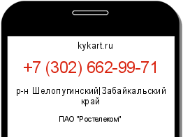 Информация о номере телефона +7 (302) 662-99-71: регион, оператор