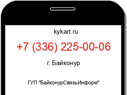 Информация о номере телефона +7 (336) 225-00-06: регион, оператор