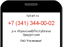 Информация о номере телефона +7 (341) 344-00-02: регион, оператор