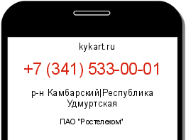 Информация о номере телефона +7 (341) 533-00-01: регион, оператор