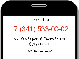 Информация о номере телефона +7 (341) 533-00-02: регион, оператор