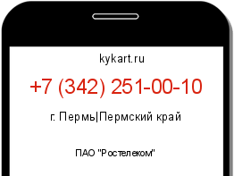 Информация о номере телефона +7 (342) 251-00-10: регион, оператор