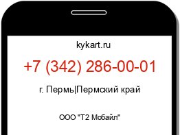 Информация о номере телефона +7 (342) 286-00-01: регион, оператор