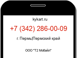 Информация о номере телефона +7 (342) 286-00-09: регион, оператор