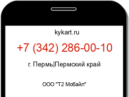 Информация о номере телефона +7 (342) 286-00-10: регион, оператор