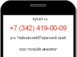 Информация о номере телефона +7 (342) 419-00-09: регион, оператор