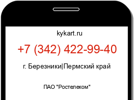 Информация о номере телефона +7 (342) 422-99-40: регион, оператор