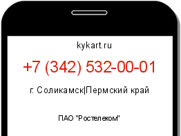 Информация о номере телефона +7 (342) 532-00-01: регион, оператор