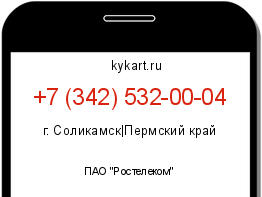 Информация о номере телефона +7 (342) 532-00-04: регион, оператор