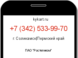Информация о номере телефона +7 (342) 533-99-70: регион, оператор
